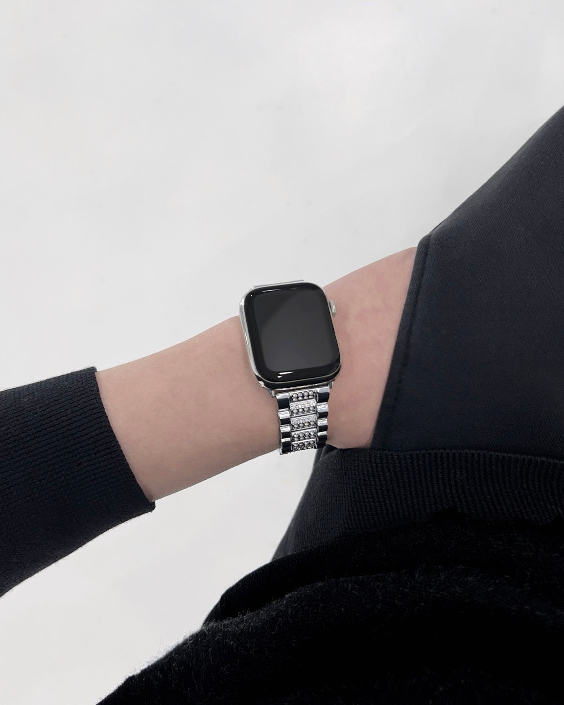 Applewatch steel band_ Oyster cubic zirconia ver.